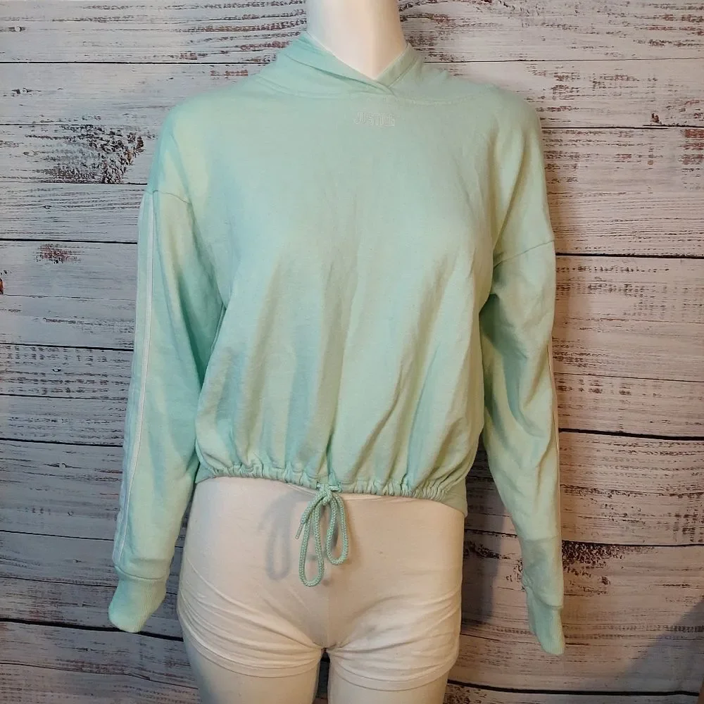 Kids Girls Pullover Short Cut Hoddie with Drawstring - Picture 2 of 11